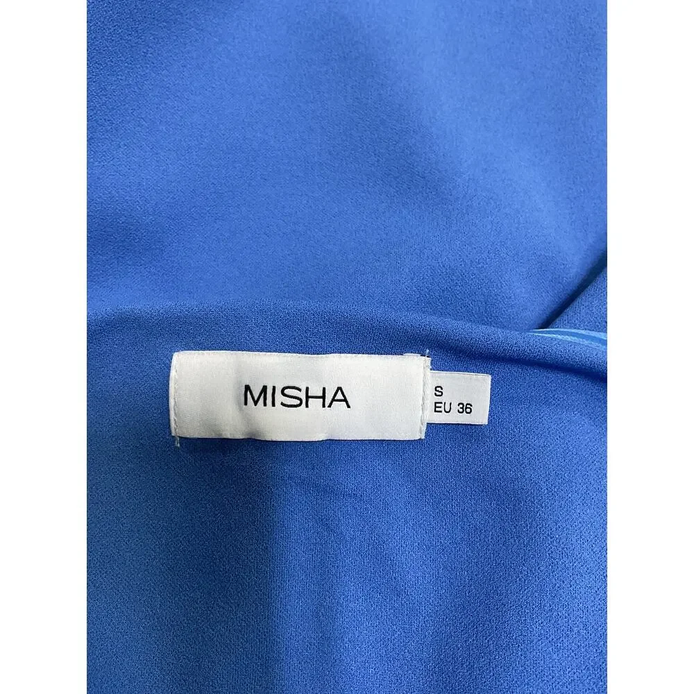 Misha Bonded Marina Blue Audrina Midi Dress Size S - Picture 4 of 6